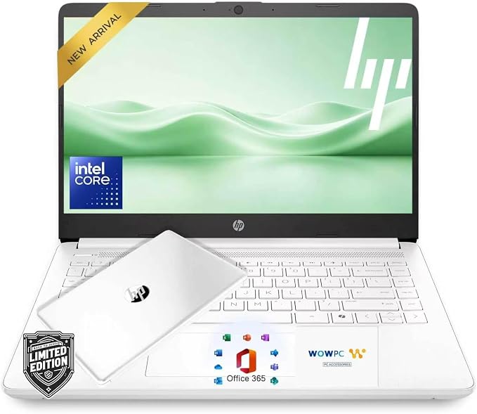 HP 14" Everyday Laptop • Copilot AI • 2026 Edition • Intel Processor • 4GB RAM, 64GB SSD • Microsoft 365 • Windows 11 • Fast Charge and Long Battery Life • Thin & Portable • w/o Mouse by Unknown