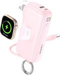 RORRY Flow Portable Charger, 10000mAh 40W Fast Charging Power Bank with Built-in USB C Cable and Foldable Wall Plug, Battery Pack Travel Essentials for iPhone 17/16/15, Apple Watch, iPad, MacBook by RORRY