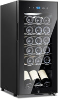 18 Bottle Compressor Wine Cooler Refrigerator with Lock, Freestanding Wine Fridge, 41°F-64°F Digital Temperature Control, Large Wine Cellar for Red, White, Champagne, and Sparkling Wine – Black by ORYMUSE