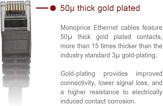 Monoprice Cat5e 14ft Gray Patch Cable UTP 24AWG 350MHz Pure Bare Copper - Image 3