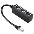 RJ45 Ethernet Splitter Cable, RJ45 1 Male to 3 Female Network Adapter Suitable by HRIOEKAX