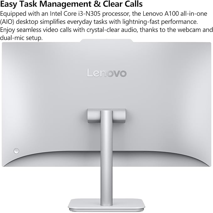 Lenovo 24 23.8" i3-N305 16GB 1TB SSD All-in-One Desktop Computer | FHD IPS Display, WiFi 6, Bluetooth, Windows 11 Home, Keyboard, Mouse - Image 4