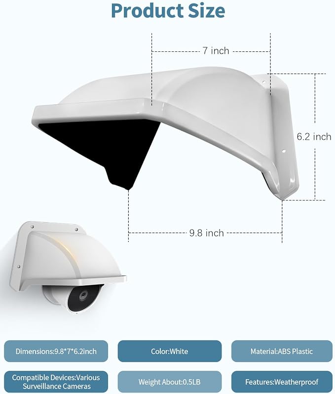 Universal Sun Rain Cover Shield, Outdoor Security Cameras Cover, Backup Camera - Image 7