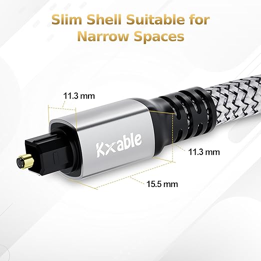 Optical Audio Cable 50 FT, Digital Audio Cable, Toslink Fiber Optic Cord - Image 6