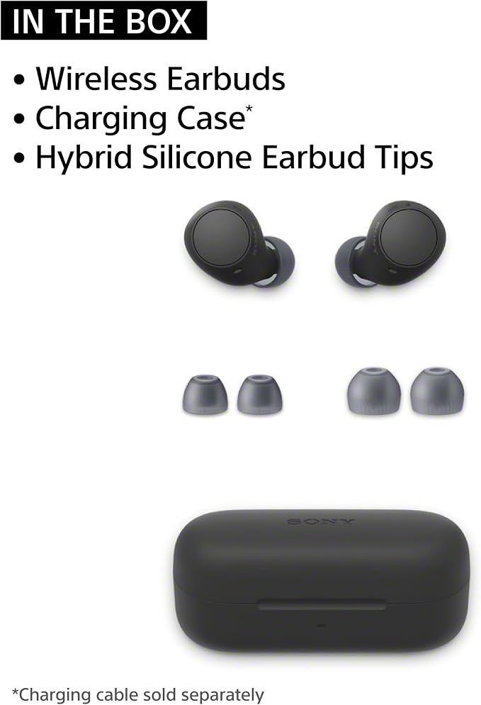 Sony WF-C510 Truly Wireless Bluetooth Earbud Headphones, Black | Comfortable & Compact Fit, Up to 22 Hours of Battery, Multipoint Connection, Ambient Sound Mode. IPX4 Water Resistant - Image 5