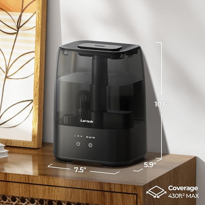 Top Fill Humidifiers for Bedroom, 4.0L Tank Cool Mist Humidifiers for Large Room, 30H Runtime, 28dB Quiet Ultrasonic Air Humidifier for Home with 9H Timer, Aroma Tray - Image 2