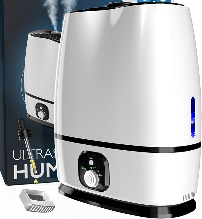 Everlasting Comfort 6L Humidifiers for Bedroom, Quiet 50HR Runtime No-Filter Supersized Cool Mist Humidifier Large Room for Whole House, Plants, Baby Nursery, Allergies, Dry Skin, Congestion, Indoor by EverlastingComfort