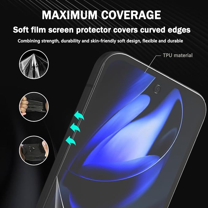 3+2 Pack Screen Protector for Google Pixel 9a Flexible TPU Film - Image 4