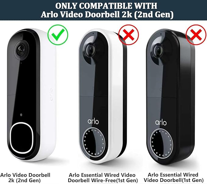 Adhesive Doorbell Camera Mount for Arlo Video Doorbell 2K, No-Drill Mounting - Image 2