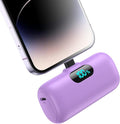 Mini Portable Charger for iPhone,Upgraded 5000mAh PD Fast Charging Battery Pack,LCD Display Cute Power Bank Portable Phone Charger for iPhone 14/14 Pro Max/13/13 Pro/12 Pro/11/XS/XR/X/8/7/6-Purple by HETP