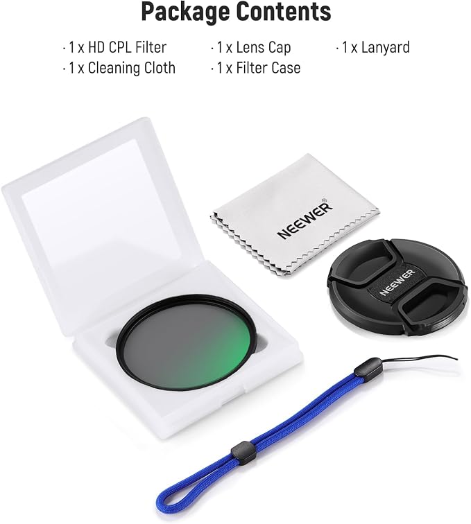 NEEWER 77mm CPL Filter with Lens Cap, Ultra Slim Multi Resistant Nano Coated - Image 8