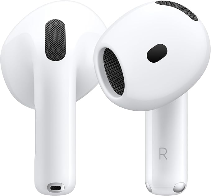 Apple AirPods 4 Wireless Earbuds, Bluetooth Headphones, with Active Noise Cancellation, Adaptive, Transparency Mode, Personalized Spatial Audio, USB-C Charging Case, Wireless Charging, H2 Chip by Apple