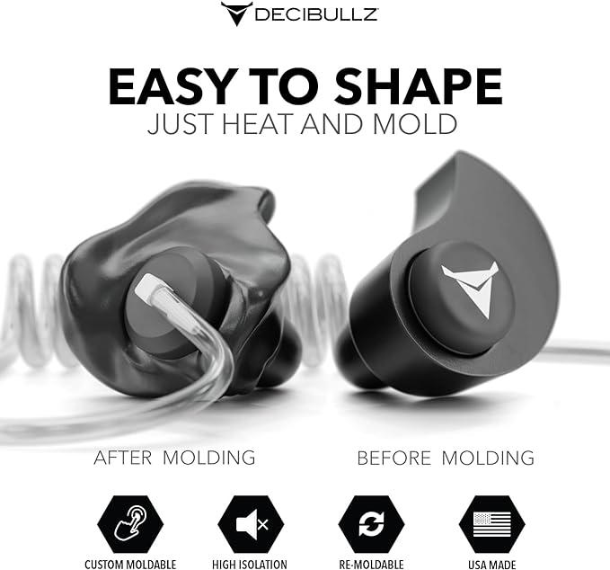 Decibullz Custom Molded Security Radio Surveillance Earpiece Set, Thermo-Fit - Image 2