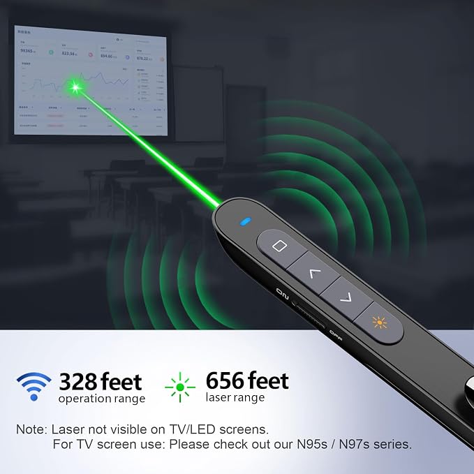 Norwii N76 Rechargeable Presentation clicker, Long Range Presentation Remote - Image 2