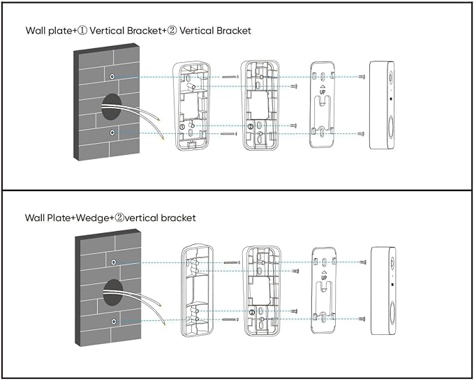 Wyze Lifestyle Video Doorbell Camera v2 Wedge Kit, 3 Mounting Bracket, - Image 8