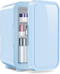 OSTBA Mini Fridge for Skincare, 6 Liter/8 Can 110V AC/ 12V DC Portable Thermoelectric Cooler Refrigerators for Bedroom, Skincare, Beverage, Office, Dorm Room and Car, Blue by OSTBA