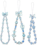 Ecally 3 Pcs Phone Charms Strap Camera Charm Strap Pearl Beaded Butterfly Bow by Ecally