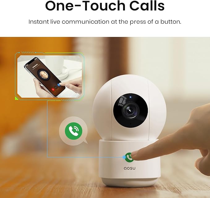 aosu 2K Security Camera Indoor, Baby Monitor Pet Camera 360-Degree - Image 2
