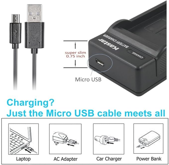 Kastar Battery & Slim USB Charger Compatible - Image 2