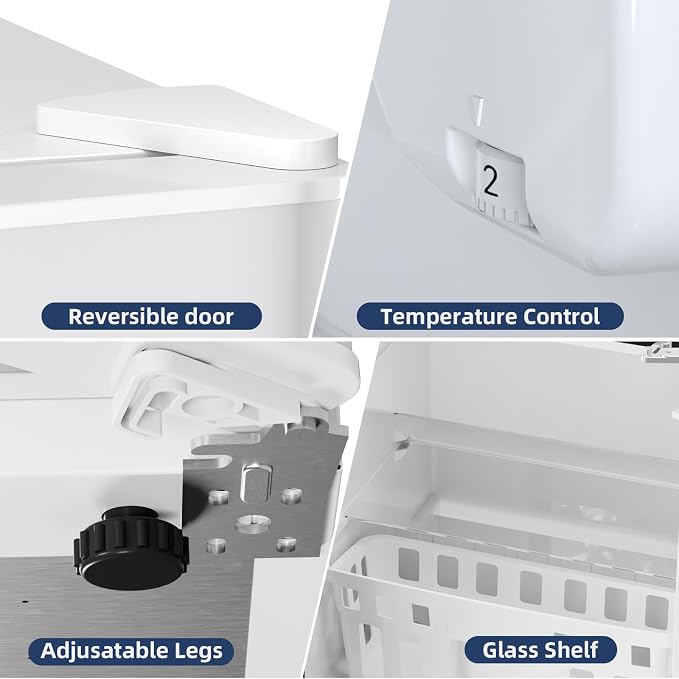 Antarctic Star Compact Refrigerator with Freezer,2 Door Mini Fridge,Adjustable Shelf,Adjustable Thermostat,for Bedroom,Office,Dorm,Kitchen,3.2 Cu.Ft.WHITE - Image 5