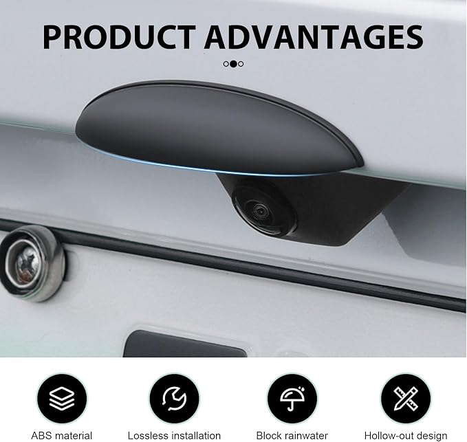 Car Rear View Camera Cover, Waterproof Semi-elliptical Backup Lens Protector - Image 3