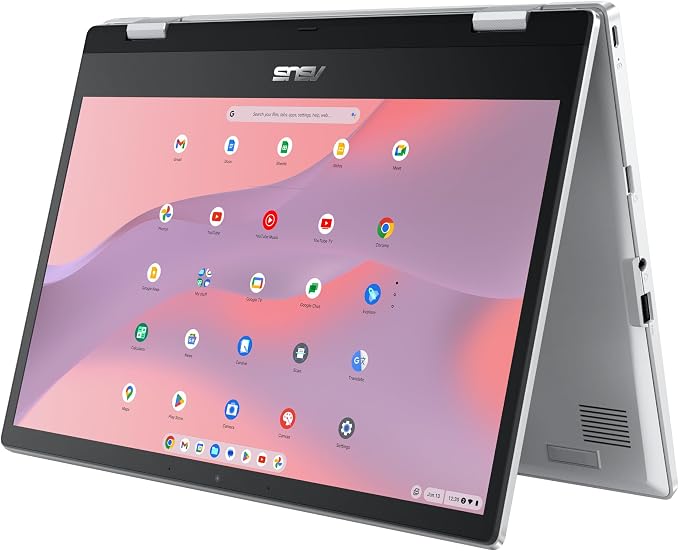 ASUS Chromebook Flip CX1 Convertible Laptop, 14" FHD NanoEdge 360-degree Touchscreen, Intel Celeron N4500 Processor, 128GB eMMC Storage, 8GB RAM, ChromeOS, Transparent Silver, CX1400FKA-AS88FT by Unknown
