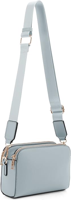 EVVE Crossbody Bags for Women Trendy Triple Zip Small Crossbody Camera Bag Purse by EVVE