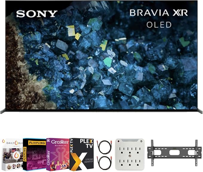 Sony XR83A80L BRAVIA XR 83" A80L OLED 4K HDR Smart TV with Google TV Bundle with Premiere Movies Streaming + 37-100 Inch TV Wall Mount + 6-Outlet Surge Adapter + 2X 6FT 4K HDMI 2.0 Cable (2023 Model) by Unknown