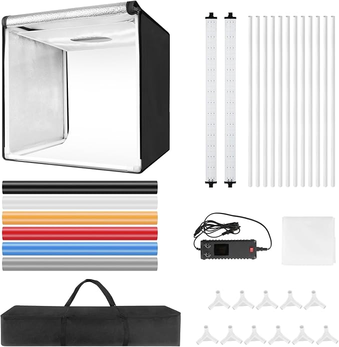 Bi-Color LED Photo Light Box 16x16 inch, 168 Dimmable LEDs Product Photography - Image 7