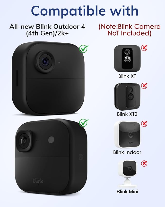 Silicone Case Cover for Blink Outdoor 4/2K+, Weatherproof Silicone Cover Skin - Image 2