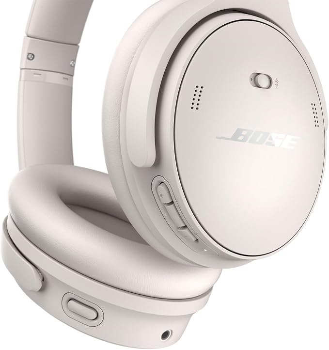 Bose QuietComfort Headphones - Wireless Bluetooth Headphones, Active Over Ear Noise Cancelling and Mic, USB-C Charging, Deep Bass, Up to 24 Hours of Playtime, White Smoke - Image 5