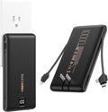 VEEKTOMX Portable Charger with Built in Cables 10000mAh, Power Bank for iPhone with AC Wall Plug, Fast Charging USB C Slim Battery Pack with LED Display Compatible with iPhone 17/16/15/14, Samsung by VEEKTOMX