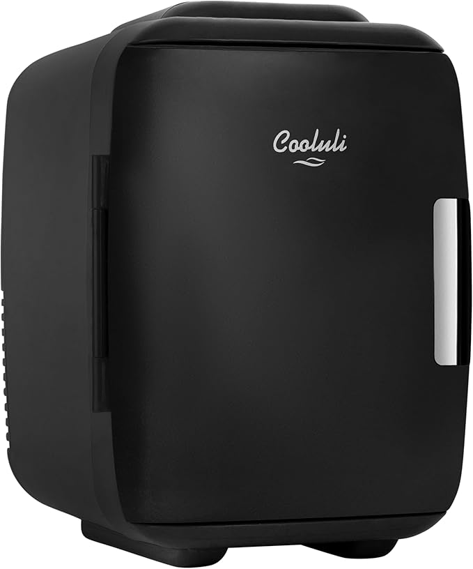 Cooluli Mini Fridge for Bedroom - Car, Office Desk & Dorm Room - Portable 4L/6 Can Electric Plug In Cooler & Warmer for Food, Drinks, Skincare Beauty & Makeup - 12v AC/DC & Exclusive USB Option, Black by CooluliPortableMultipurposeMiniFridges