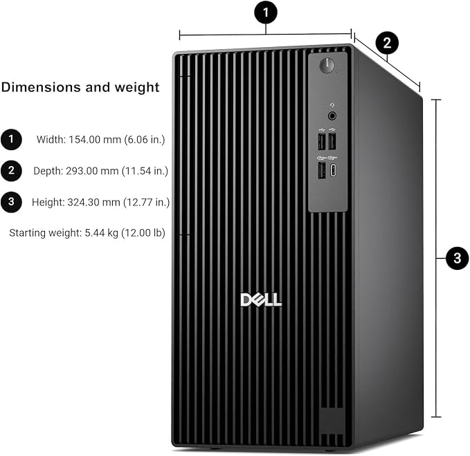 Dell Desktop Tower, Intel Core i7-12700K(12 Cores, 20 Threads) Processor, 32GB DDR5 RAM, 1TB PCIe SSD, Dual 4K Monitor Support (HDMI & DP), Wi-Fi, Bluetooth, USB-C, Windows 11 Pro, Wired KB & Mouse - Image 5