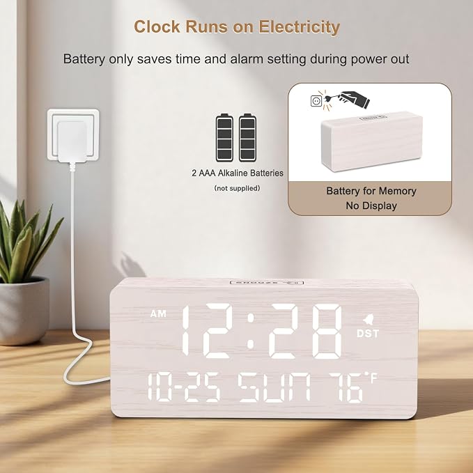 DreamSky Wooden Digital Alarm Clocks - Image 5