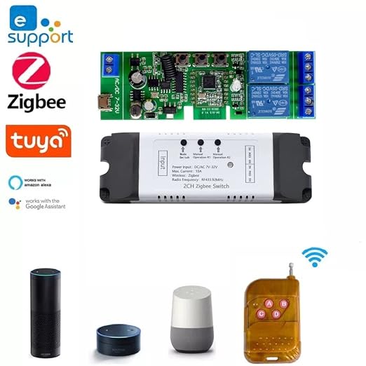 2 Channel 5V 12V ZigBee Smart Relay Switch, Adjustable Self Lock and Momentary - Image 2
