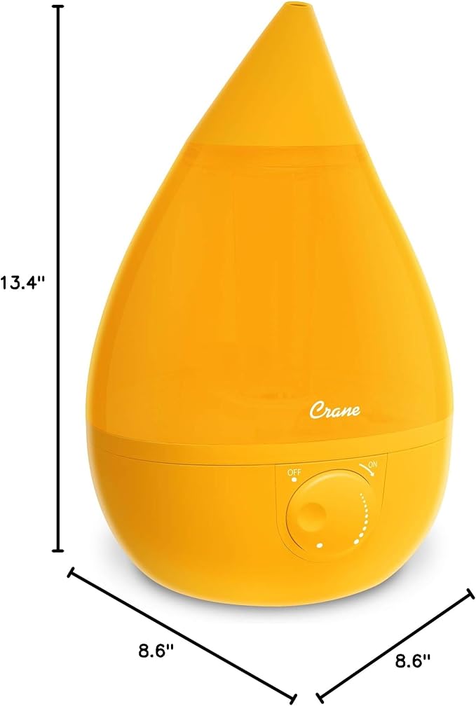 Crane Ultrasonic Cool Mist Humidifier for Bedroom, Baby Nursery, Kids Room, Plants, or Office, Large 1 Gallon Tank, Filter Optional, Orange - Image 10