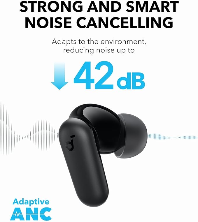 Soundcore P30i by Anker Noise Cancelling Earbuds, Hands-Free Viewing | Strong and Smart Noise Cancelling, Powerful Bass, 45H Playtime, 2-in-1 Case and Phone Stand, IP54, Bluetooth 5.4 - Image 3