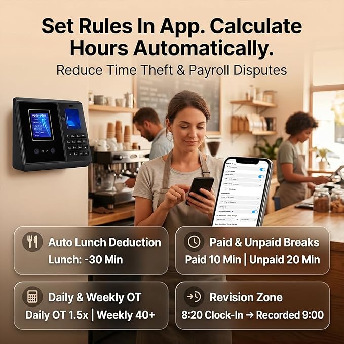App Control, 5s Fast Connection, Fix Records, Custom Overtime, Lunch & Break - Image 4