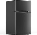Electactic 3.1 Cu.Ft Mini Fridge with Freezer for Bedroom Office, Black | 2 Reversible Door, Removable Glass Shelves, Adjustable Thermostat, Energy Efficient Compact Small Refrigerator for Dorm by Electactic
