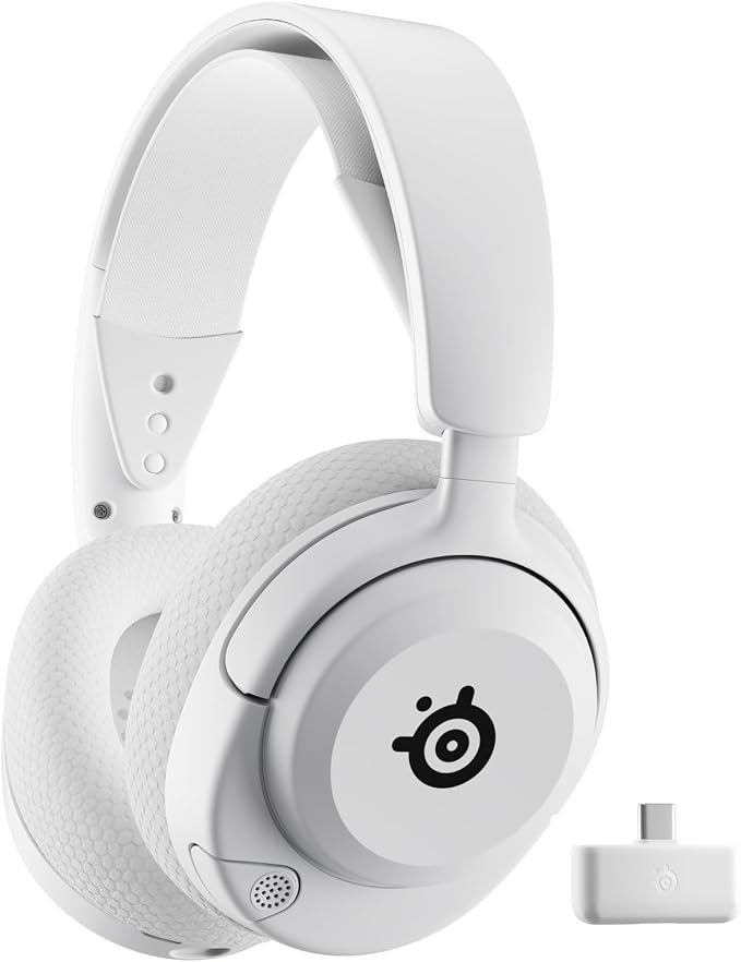 SteelSeries Arctis Nova 5 Wireless Multi-System Gaming Headset — White — Neodymium Magnetic Drivers — 100+ Audio Presets — 60 HR Battery — 2.4GHz or BT — Gen2.X Mic — PC, PS5, PS4, Switch, Mobile by Unknown