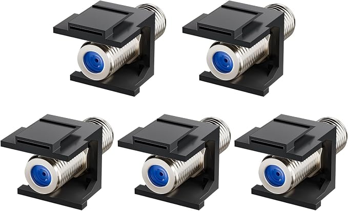 VCE Coax Keystone Jack Insert, 3GHz Nickel-Plated and Black Coaxial Cable by VCE
