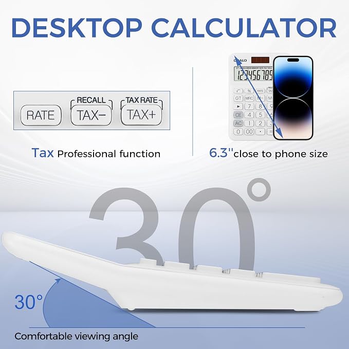 Pendancy Pocket Small Size Desk Calculator, 12 Digit Large LCD Display - Image 2