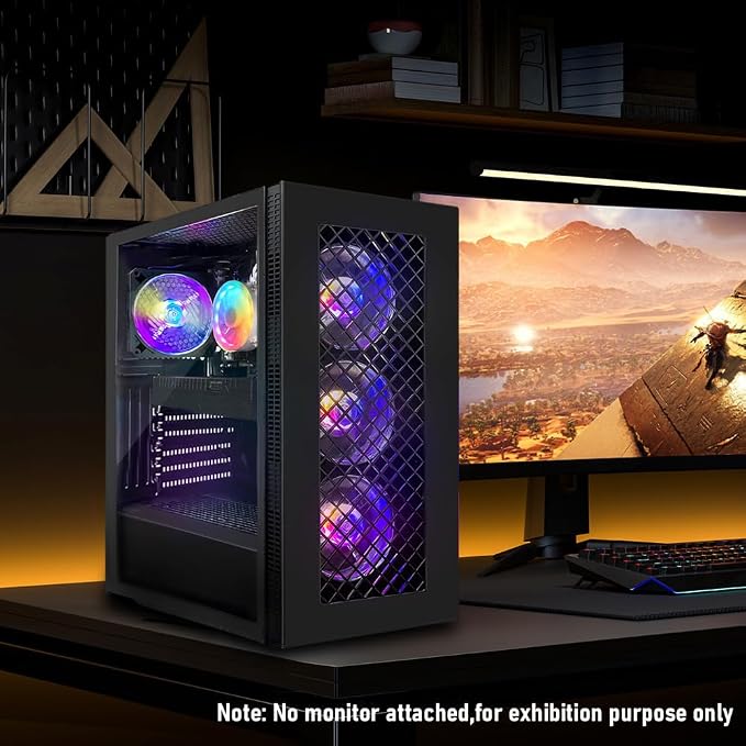 STGAubron Gaming PC Desktop,Corei7 8th Gen,RX 5700 8G,16G DDR4,512G SSD | Gaming Computer Tower for Streaming,Video Editing,Home,School,I7 up to 4.1GHz,ARGB Fan,WiFi 6,BT 5.2,4K DP,HDMI,Win11 Home - Image 4