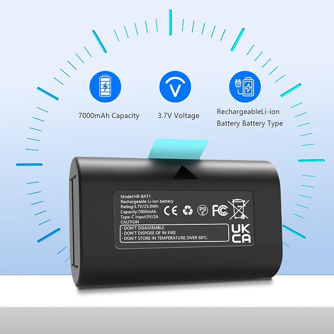 2-Pack 7000mAh Rechargeable Battery Pack Compatible - Image 5