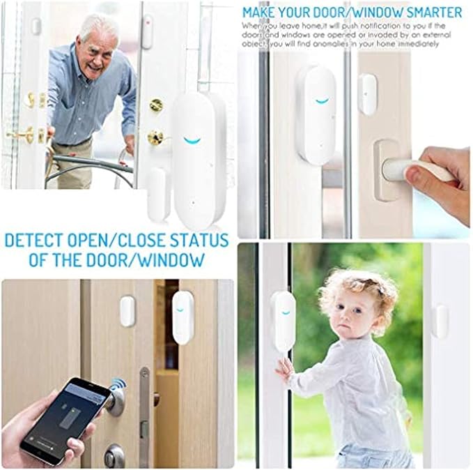 4-Pack Smart Door/Window Sensor: WiFi Alarm, Wireless Alerts, Compatible - Image 6