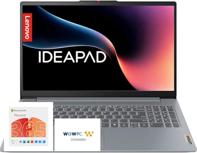 Lenovo IdeaPad Slim 3i, 15.6" FHD Laptop, Quad-Core Intel N150, 8GB DDR5, 128GB Storage, Windows 11 with Microsoft 365, Numeric Keypad, for Home & Office by LENOVO