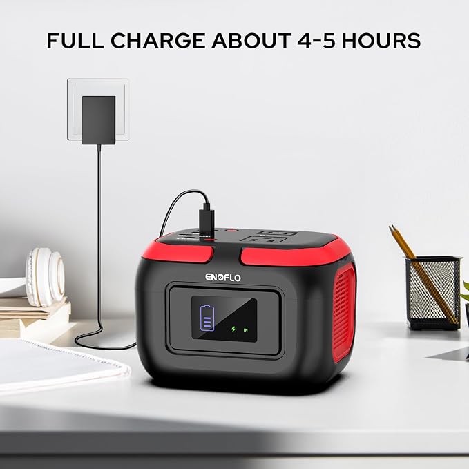 ENOFLO Portable Power Station, 97.68Wh Solar Generator, Lithium Battery Power with 110V AC 120W Peak Socket/DC/USB QC3.0/LED Light for Outdoor Camping Trip Home Backup Emergency - Image 5