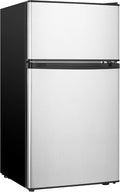Mini Fridge With Freezer,3.2 Cu.Ft Compact Refrigerator,Mini Refrigerator With 2 Doors For Bedroom,Office,Kitchen,Apartment,Dorm(sliver) by HAILANG