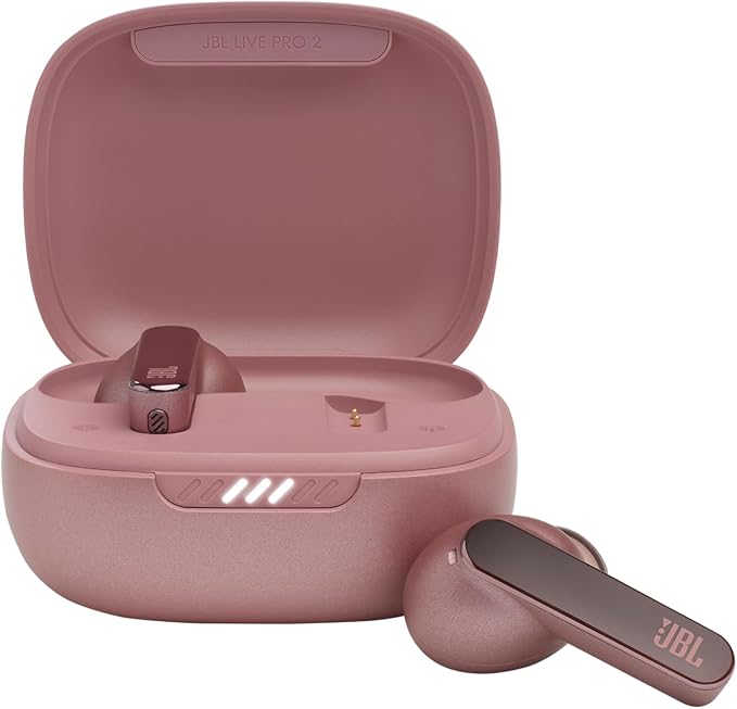 JBL Live Pro 2 TWS - Noise Cancelling Earbuds - Rose | JBL Signature Sound, True Adaptive Noise Cancelling with Smart Ambient, 40 1030 hours of playback with wireless charging by JBL